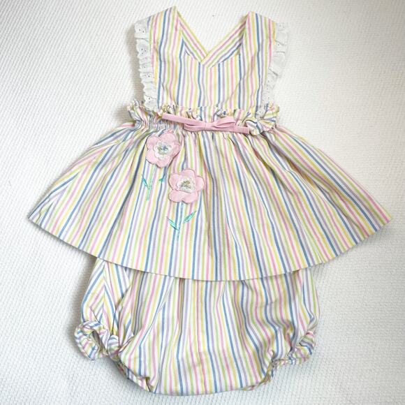 Tiny Tots Pastel Pinnie And Bloomers - Picture 1 of 5